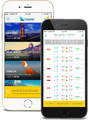 Encontre passagens aéreas baratas no aplicativo do Voopter